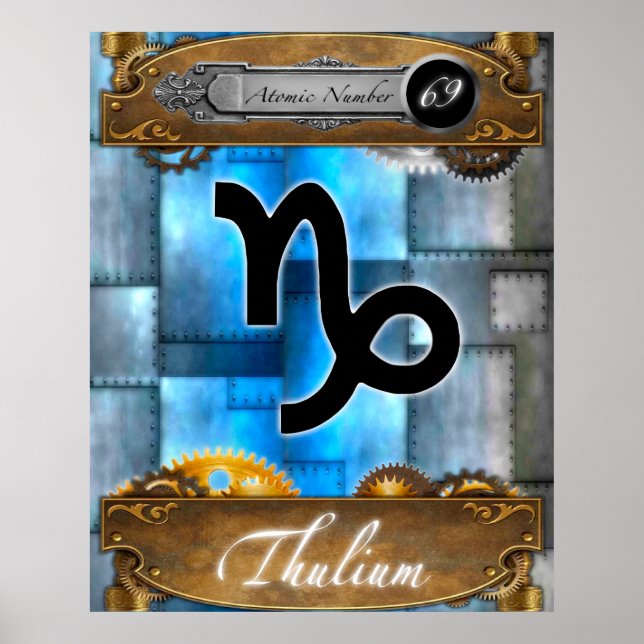 Periodic Element Thulium Atomic Number #69 Poster (Vorne)