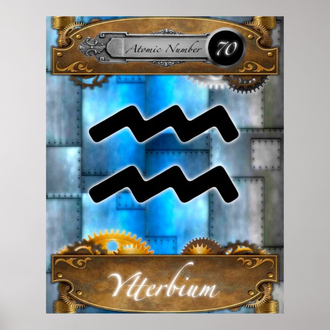 Periodic Element Ytterbium Atomic #70 Poster (Vorne)
