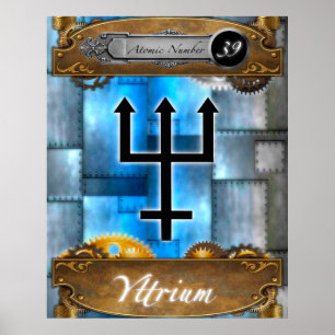 Periodic Element Yttrium Atomic Number #39 Poster
