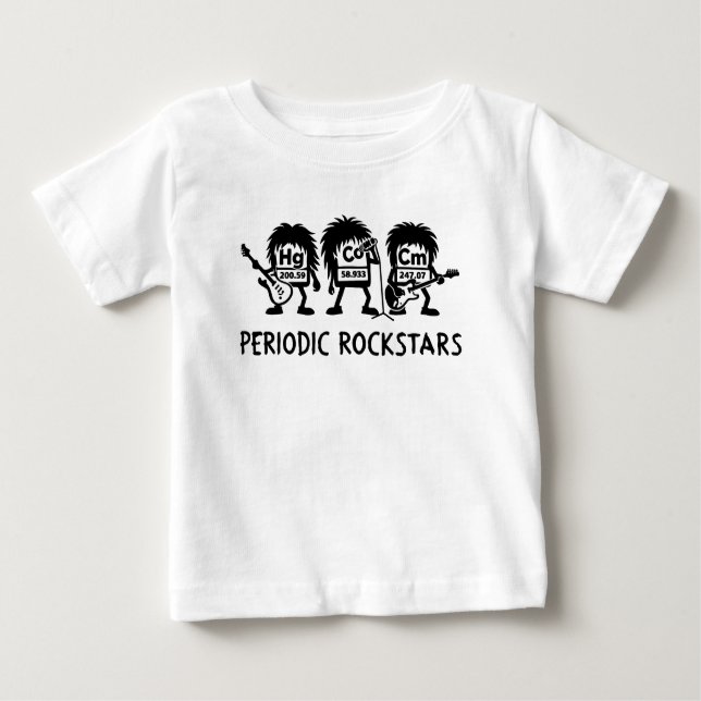 Periodic Rockstars Chemistry Humor Baby T-shirt (Vorderseite)