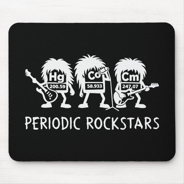 Periodic Rockstars Chemistry Humor Mousepad (Vorne)