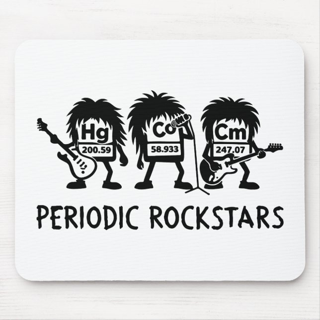 Periodic Rockstars Chemistry Humor Mousepad (Vorne)