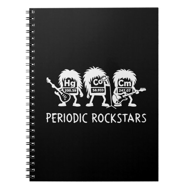 Periodic Rockstars Chemistry Humor Notizblock (Vorderseite)