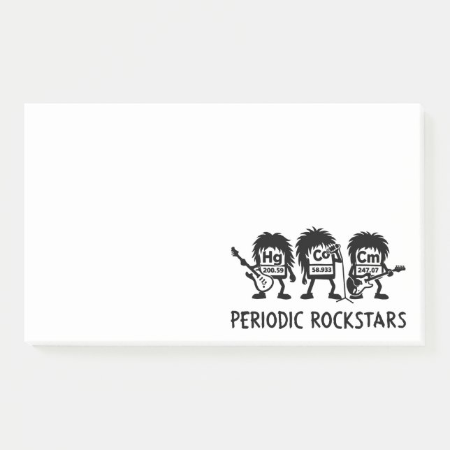 Periodic Rockstars Chemistry Humor Post-it Klebezettel (Vorderseite)