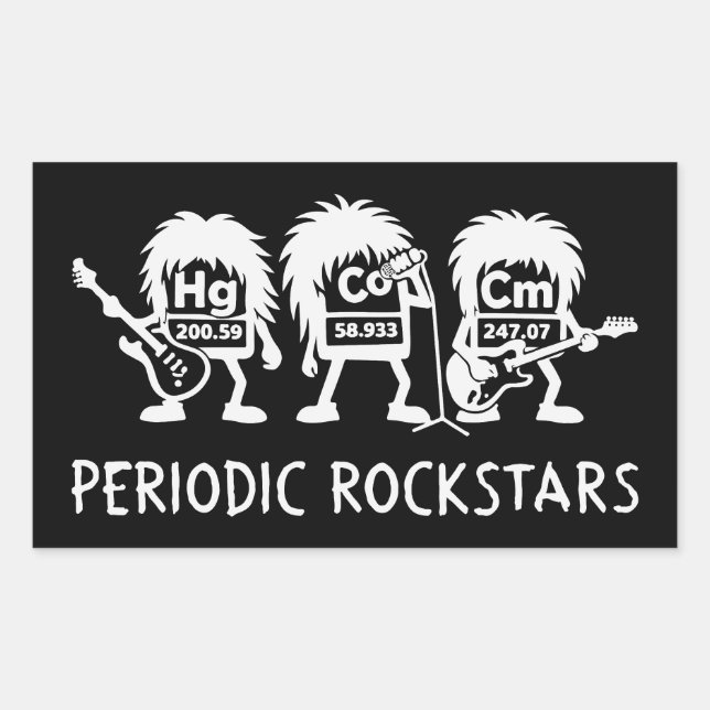 Periodic Rockstars Chemistry Humor Rechteckiger Aufkleber (Vorderseite)