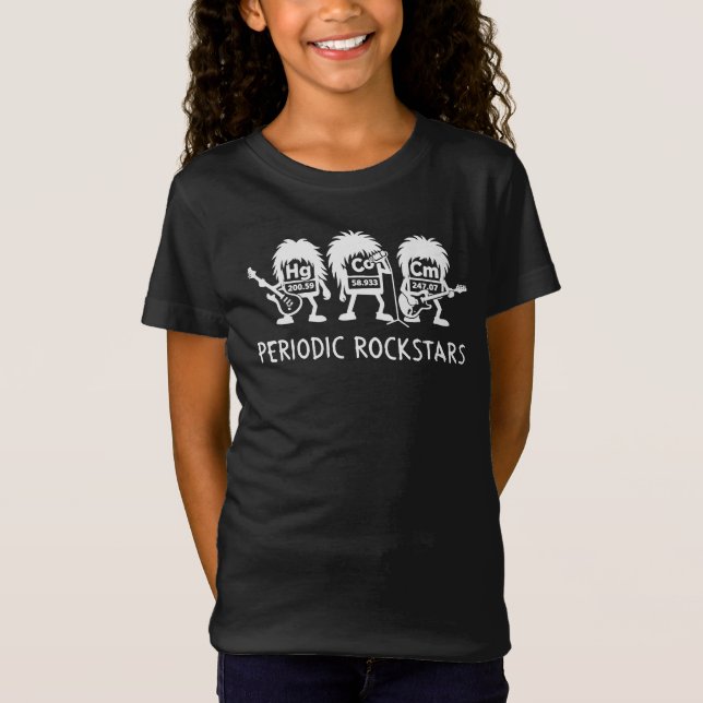 Periodic Rockstars Chemistry Humor T-Shirt (Vorderseite)