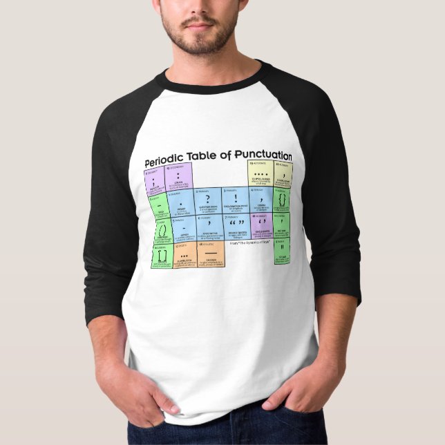 Periodic Table of Punctuation Baseball Shirt (Vorderseite)