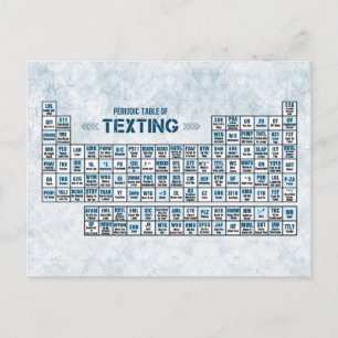 Periodic Table of Texting Postkarte