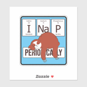 PERIODIC TABLE SLOTH I NICKERCHEN PERIODISCH AUFKLEBER