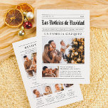 Periódico Navideño | Resumen del Año con 7 Fotos Feiertagskarte<br><div class="desc">¡Últimas noticias! Convierta su tarjeta navideña en un recuerdo encantador con este krankño de periódico. En la parte frontal, destacan su ciudad y el año en la parte superior, seguido por el título "Las Noticias de Navidad" en una clásica tipografía de letra gótica. El titular anuncia "Últimas Noticias: ¡Aumenta la...</div>