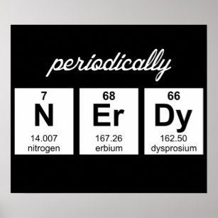 Periodisch Nerdy Element Symbole Poster