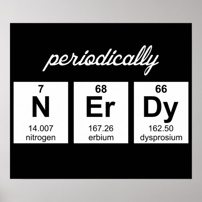 Periodisch Nerdy Element Symbole Poster (Vorne)