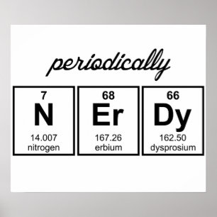 Periodisch Nerdy Element Symbole Poster
