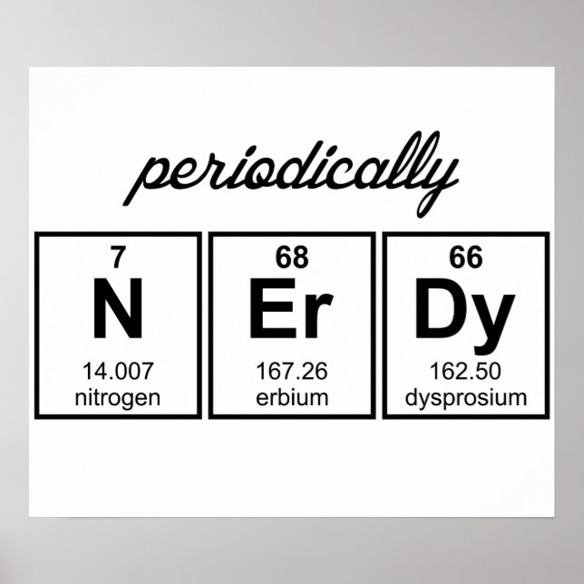 Periodisch Nerdy Element Symbole Poster (Vorne)