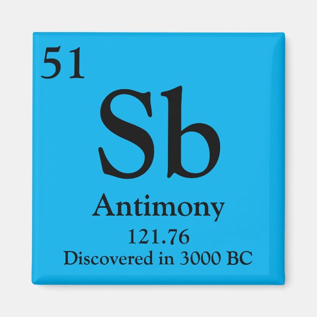 Periodische Antimonentabelle Magnet (Vorne)
