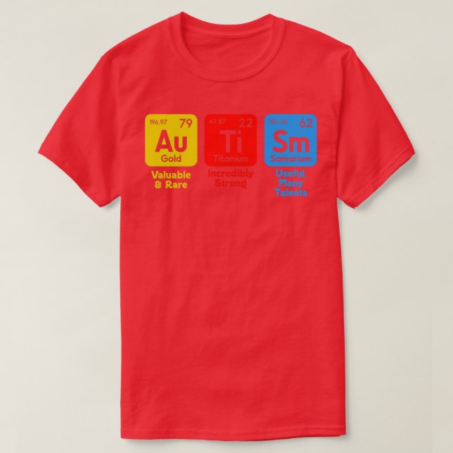 Periodische Autismus-Tabelle2 T-Shirt (Design vorne)