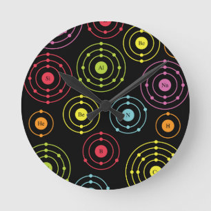 Periodische Muscheln Runde Wanduhr