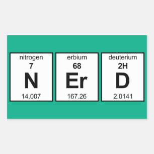 Periodische Nerd-Tabelle Rechteckiger Aufkleber