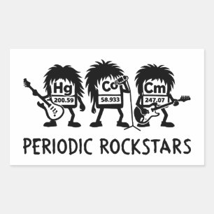 Periodische Rockstars Chemie Humor Rechteckiger Aufkleber