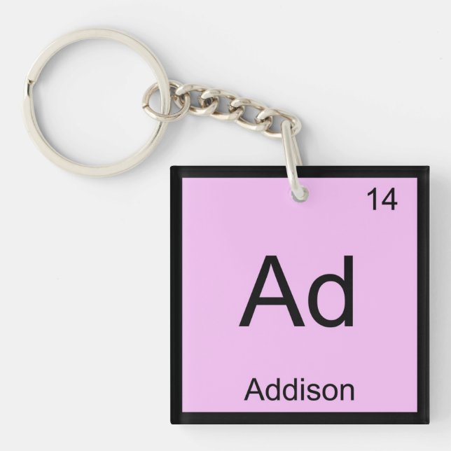 Periodische Tabelle "Addison Name Chemistry Elemen Schlüsselanhänger (Vorderseite)