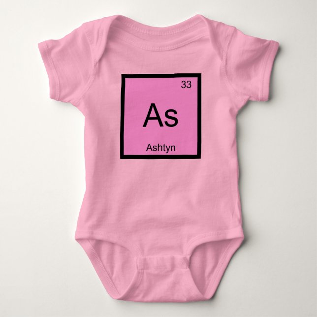 Periodische Tabelle "Ashtyn Name Chemistry Element Baby Strampler (Vorderseite)