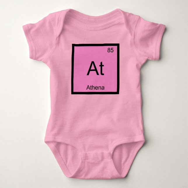 Periodische Tabelle "Athena Name Chemistry Element Baby Strampler (Vorderseite)