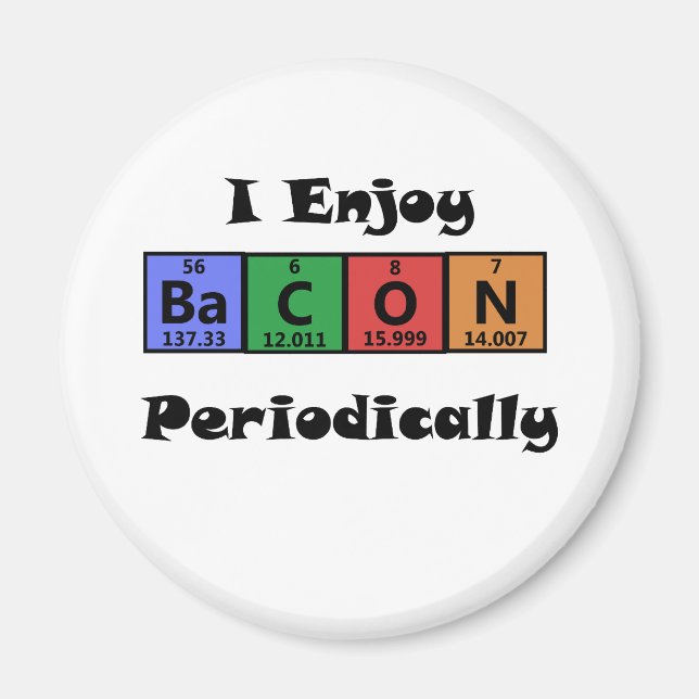 Periodische Tabelle Bacon Science Chemistry Funny Magnet (Vorne)