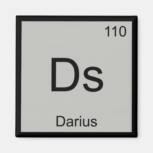 Periodische Tabelle "Darius Name Chemistry Element Magnet (Vorne)