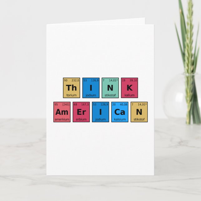 Periodische Tabelle denken Karte (Vorderseite)