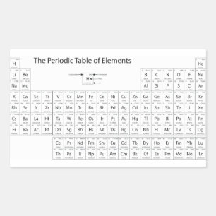 Periodische Tabelle der Elementaufkleber Rechteckiger Aufkleber