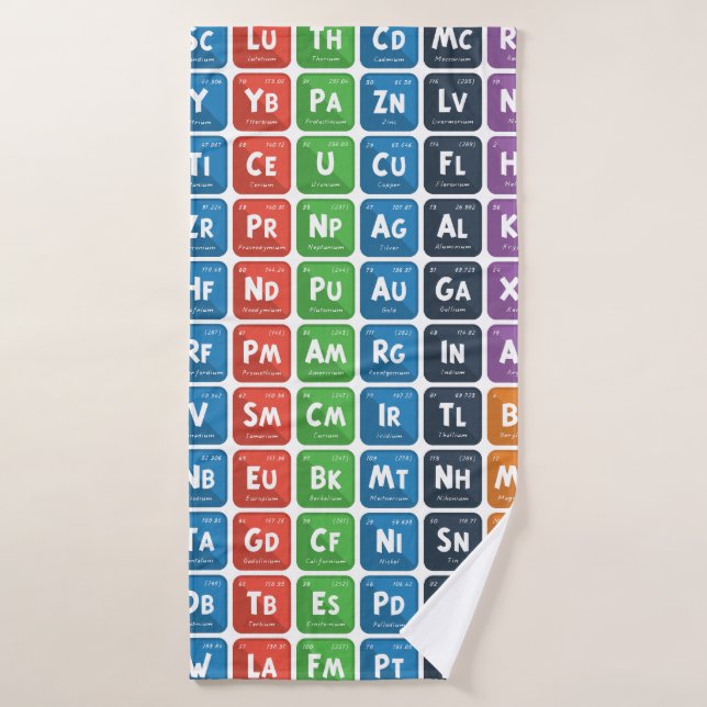 Periodische Tabelle der Elemente 3 Badehandtuch (Badehandtuch)