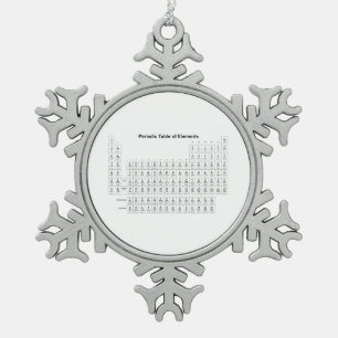 Periodische Tabelle der Elemente Chemical Chart Sc Schneeflocken Zinn-Ornament