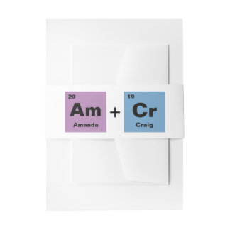 Periodische Tabelle der Elemente Hochzeit Einladungsbanderole