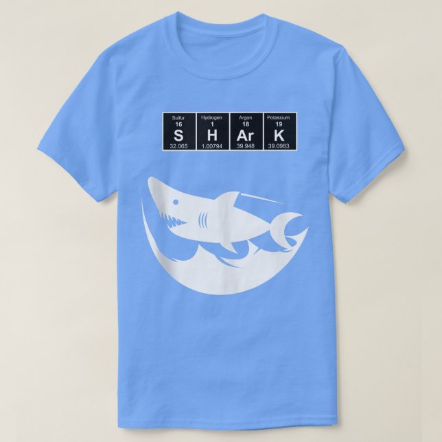 Periodische Tabelle der Elemente Megladon Shark Ta T-Shirt (Design vorne)