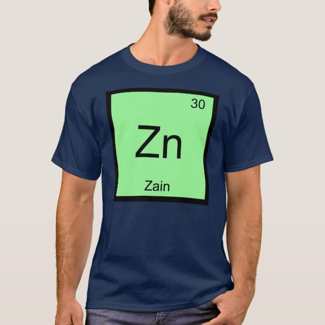 Periodische Tabelle der Zain Name Chemistry Elemen T-Shirt (Vorderseite)