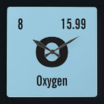 Periodische Tabelle des Elementmusters Quadratische Wanduhr<br><div class="desc">Passen Sie diese nerdy Chemistry Periodentafel der Elemente Wanduhr Vorlage. Geben Sie Ihr Lieblingselement ein oder erstellen Sie Ihr eigenes! Ändern Sie den chemischen Elementnamen, das Symbol, die Atomzahl und die Atommasse. Klicken Sie auf Anpassen, um die Hintergrundfarbe zu ändern oder weitere Änderungen vorzunehmen. Eine phantastische Geschenkidee für Chemiker, Wissenschaftler...</div>