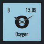 Periodische Tabelle des Elementmusters Quadratische Wanduhr<br><div class="desc">Passen Sie diese nerdy Chemistry Periodentafel der Elemente Wanduhr Vorlage. Geben Sie Ihr Lieblingselement ein oder erstellen Sie Ihr eigenes! Ändern Sie den chemischen Elementnamen, das Symbol, die Atomzahl und die Atommasse. Klicken Sie auf Anpassen, um die Hintergrundfarbe zu ändern oder weitere Änderungen vorzunehmen. Eine phantastische Geschenkidee für Chemiker, Wissenschaftler...</div>