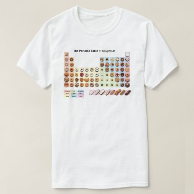 Periodische Tabelle des Krapfen-T - Shirt (Design vorne)