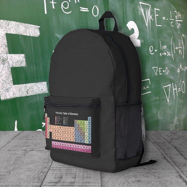 Periodische Tabelle des Schwarzen Rucksacks für El Bedruckter Rucksack (Periodic Table of Elements Black Backpack)