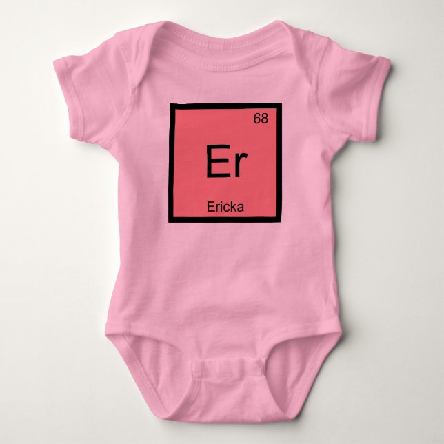 Periodische Tabelle Ericka Name Chemistry Element Baby Strampler (Vorderseite)