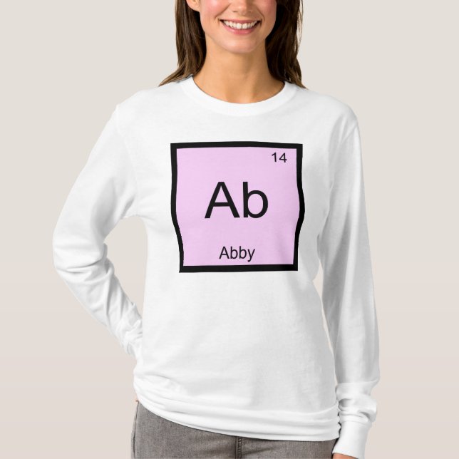 Periodische Tabelle für ABBYN-Name-Chemie-Element T-Shirt (Vorderseite)
