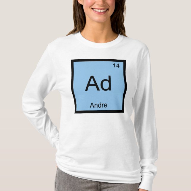 Periodische Tabelle für Andre Name Chemistry Eleme T-Shirt (Vorderseite)
