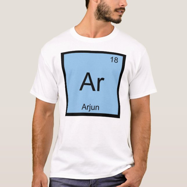 Periodische Tabelle für Arjun Name Chemistry Eleme T-Shirt (Vorderseite)