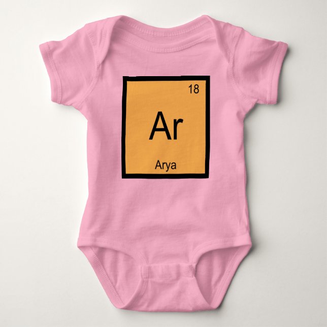Periodische Tabelle für Arya Name Chemistry Elemen Baby Strampler (Vorderseite)