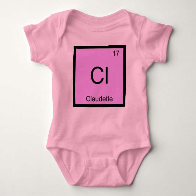 Periodische Tabelle für Claudette Name Chemistry E Baby Strampler (Vorderseite)