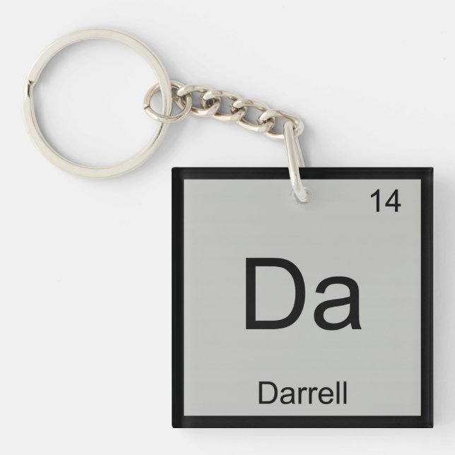 Periodische Tabelle für Darrell Name Chemistry Ele Schlüsselanhänger (Vorderseite)