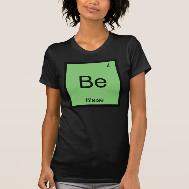 Periodische Tabelle für das Element Blaise Name Ch T-Shirt (Vorderseite)