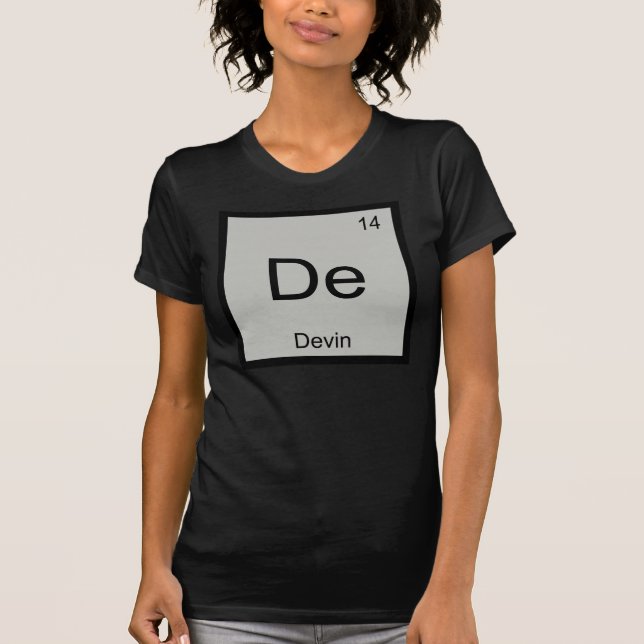 Periodische Tabelle für Devin Name Chemistry Eleme T-Shirt (Vorderseite)