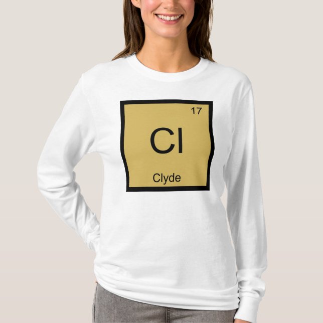 Periodische Tabelle für die Bezeichnung eines chem T-Shirt (Vorderseite)
