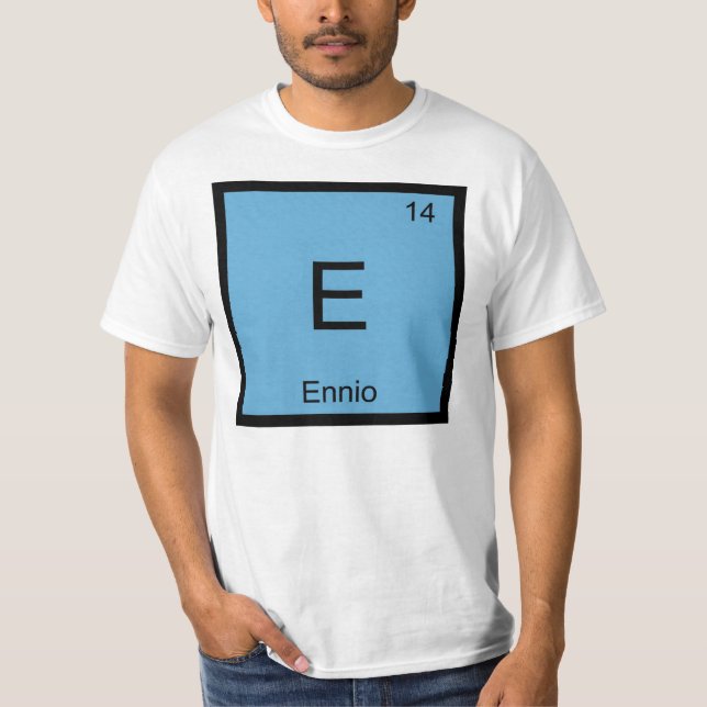 Periodische Tabelle für Ennio Name Chemistry Eleme T-Shirt (Vorderseite)